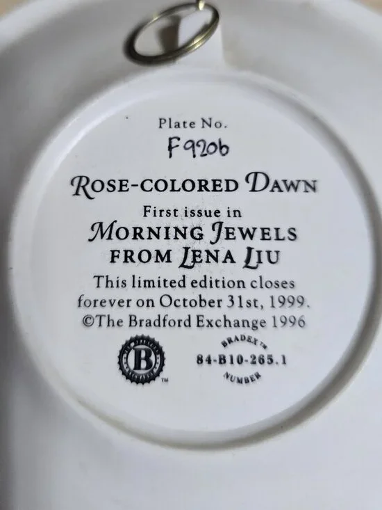 Lena Liu's "Morning Jewels" Decorative Collectors Plate - Picture 3 of 3